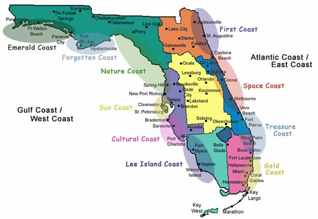 Florida Beach Map for Florida Coasts